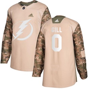 Dyllan Gill Men's Adidas Tampa Bay Lightning Authentic Camo Veterans Day Practice Jersey