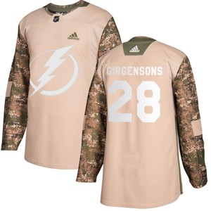 Zemgus Girgensons Men's Adidas Tampa Bay Lightning Authentic Camo Veterans Day Practice Jersey