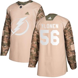 Jesse Ylonen Men's Adidas Tampa Bay Lightning Authentic Camo Veterans Day Practice Jersey