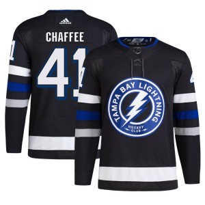 Mitchell Chaffee Men's Adidas Tampa Bay Lightning Authentic Black Alternate Primegreen Jersey