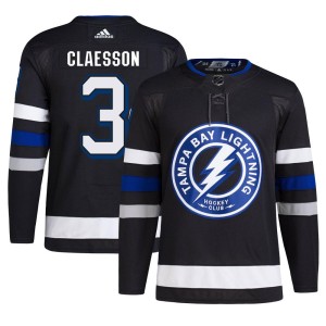 Fredrik Claesson Men's Adidas Tampa Bay Lightning Authentic Black Alternate Primegreen Jersey