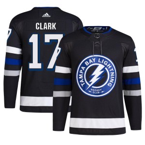 Wendel Clark Men's Adidas Tampa Bay Lightning Authentic Black Alternate Primegreen Jersey