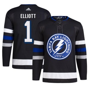 Brian Elliott Men's Adidas Tampa Bay Lightning Authentic Black Alternate Primegreen Jersey