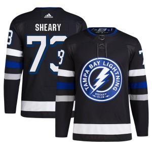 Conor Sheary Men's Adidas Tampa Bay Lightning Authentic Black Alternate Primegreen Jersey