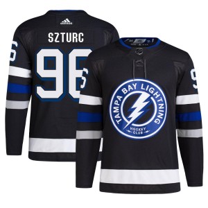 Gabriel Szturc Men's Adidas Tampa Bay Lightning Authentic Black Alternate Primegreen Jersey