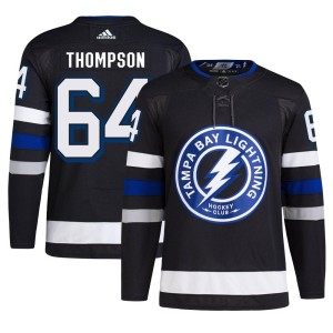 Jack Thompson Men's Adidas Tampa Bay Lightning Authentic Black Alternate Primegreen Jersey