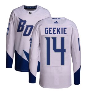 Conor Geekie Men's Adidas Tampa Bay Lightning Authentic White 2022 Stadium Series Primegreen Jersey