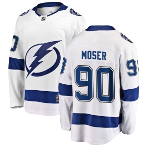 Janis Moser Men's Fanatics Branded Tampa Bay Lightning Breakaway White Away Jersey