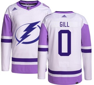 Dyllan Gill Men's Adidas Tampa Bay Lightning Authentic Hockey Fights Cancer Jersey