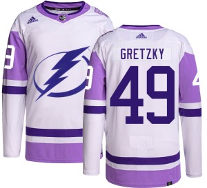 Brent Gretzky Men's Adidas Tampa Bay Lightning Authentic Hockey Fights Cancer Jersey