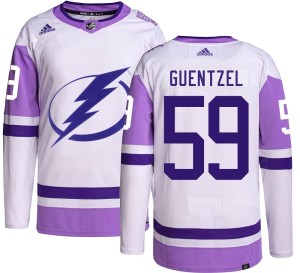 Jake Guentzel Men's Adidas Tampa Bay Lightning Authentic Hockey Fights Cancer Jersey