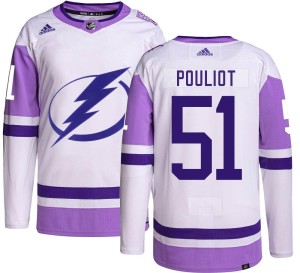 Derrick Pouliot Men's Adidas Tampa Bay Lightning Authentic Hockey Fights Cancer Jersey