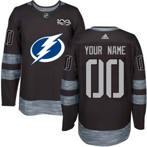 Custom Youth Tampa Bay Lightning Authentic Black Custom 1917-2017 100th Anniversary Jersey