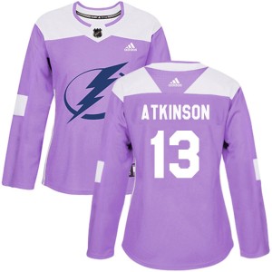 Cameron Atkinson Women's Adidas Tampa Bay Lightning Authentic Purple Fights Cancer Practice Jersey