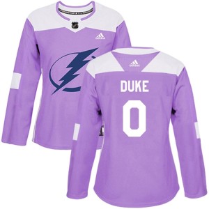 Dylan Duke Women's Adidas Tampa Bay Lightning Authentic Purple Fights Cancer Practice Jersey