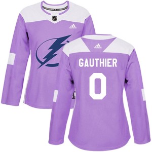 Ethan Gauthier Women's Adidas Tampa Bay Lightning Authentic Purple Fights Cancer Practice Jersey