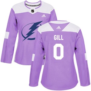 Dyllan Gill Women's Adidas Tampa Bay Lightning Authentic Purple Fights Cancer Practice Jersey