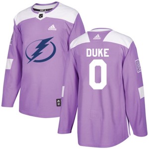 Dylan Duke Men's Adidas Tampa Bay Lightning Authentic Purple Fights Cancer Practice Jersey