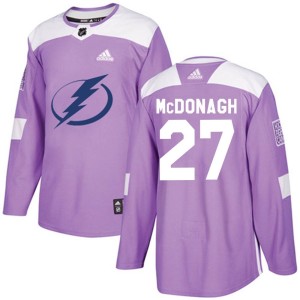 Ryan McDonagh Men's Adidas Tampa Bay Lightning Authentic Purple Fights Cancer Practice Jersey