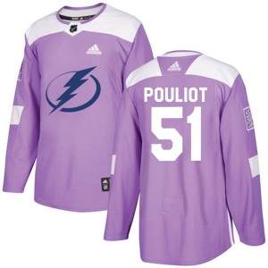 Derrick Pouliot Men's Adidas Tampa Bay Lightning Authentic Purple Fights Cancer Practice Jersey