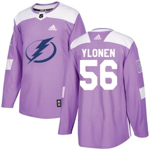 Jesse Ylonen Men's Adidas Tampa Bay Lightning Authentic Purple Fights Cancer Practice Jersey