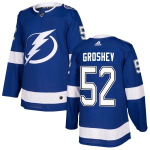 Maxim Groshev Men's Adidas Tampa Bay Lightning Authentic Blue Home Jersey