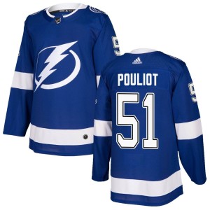 Derrick Pouliot Men's Adidas Tampa Bay Lightning Authentic Blue Home Jersey