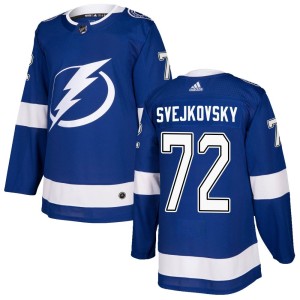 Lukas Svejkovsky Men's Adidas Tampa Bay Lightning Authentic Blue Home Jersey