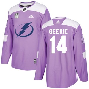 Conor Geekie Youth Adidas Tampa Bay Lightning Authentic Purple Fights Cancer Practice 2022 Stanley Cup Final Jersey