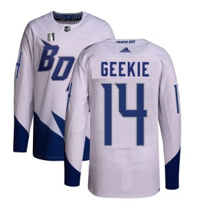 Conor Geekie Men's Adidas Tampa Bay Lightning Authentic White 2022 Stadium Series Primegreen 2022 Stanley Cup Final Jersey