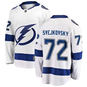 Lukas Svejkovsky Youth Fanatics Branded Tampa Bay Lightning Breakaway White Away Jersey