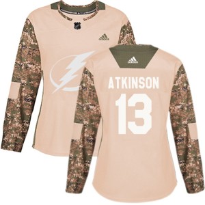 Cameron Atkinson Women's Adidas Tampa Bay Lightning Authentic Camo Veterans Day Practice Jersey