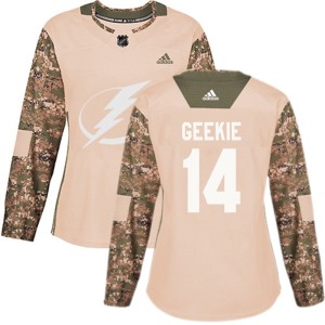 Conor Geekie Women's Adidas Tampa Bay Lightning Authentic Camo Veterans Day Practice Jersey