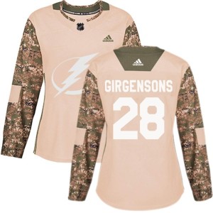 Zemgus Girgensons Women's Adidas Tampa Bay Lightning Authentic Camo Veterans Day Practice Jersey