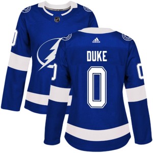 Dylan Duke Women's Adidas Tampa Bay Lightning Authentic Blue Home Jersey