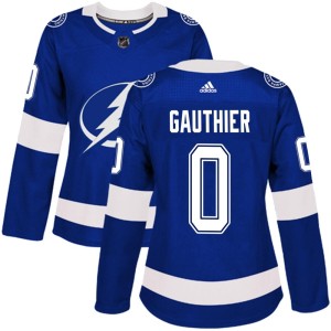 Ethan Gauthier Women's Adidas Tampa Bay Lightning Authentic Blue Home Jersey