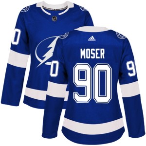 Janis Moser Women's Adidas Tampa Bay Lightning Authentic Blue Home Jersey