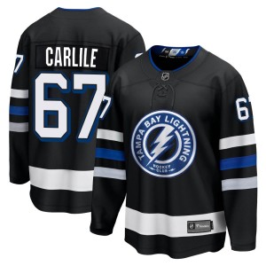 Declan Carlile Men's Fanatics Branded Tampa Bay Lightning Premier Black Breakaway Alternate Jersey