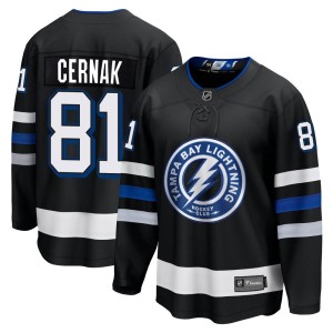 Erik Cernak Men's Fanatics Branded Tampa Bay Lightning Premier Black Breakaway Alternate Jersey