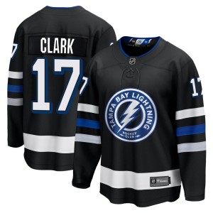 Wendel Clark Men's Fanatics Branded Tampa Bay Lightning Premier Black Breakaway Alternate Jersey