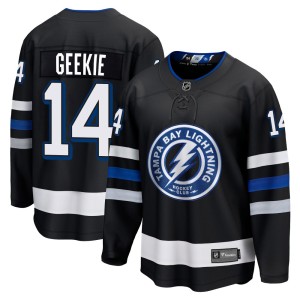 Conor Geekie Men's Fanatics Branded Tampa Bay Lightning Premier Black Breakaway Alternate Jersey