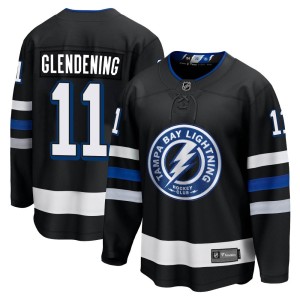 Luke Glendening Men's Fanatics Branded Tampa Bay Lightning Premier Black Breakaway Alternate Jersey