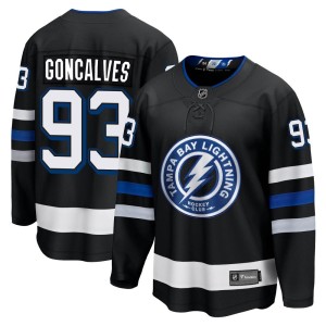 Gage Goncalves Men's Fanatics Branded Tampa Bay Lightning Premier Black Breakaway Alternate Jersey