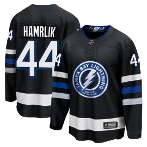 Roman Hamrlik Men's Fanatics Branded Tampa Bay Lightning Premier Black Breakaway Alternate Jersey