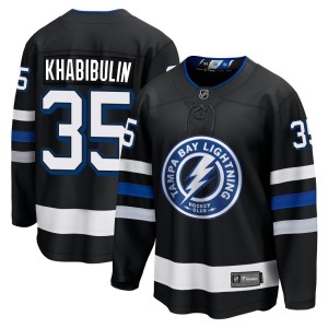 Nikolai Khabibulin Men's Fanatics Branded Tampa Bay Lightning Premier Black Breakaway Alternate Jersey