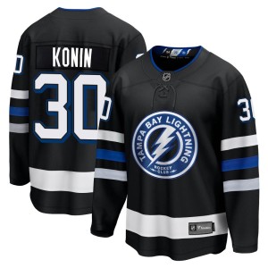 Kyle Konin Men's Fanatics Branded Tampa Bay Lightning Premier Black Breakaway Alternate Jersey