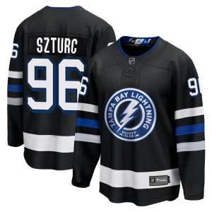 Gabriel Szturc Men's Fanatics Branded Tampa Bay Lightning Premier Black Breakaway Alternate Jersey