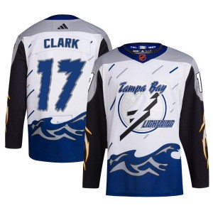 Wendel Clark Men's Adidas Tampa Bay Lightning Authentic White Reverse Retro 2.0 Jersey