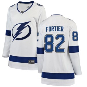 Gabriel Fortier Women's Fanatics Branded Tampa Bay Lightning Breakaway White Away Jersey