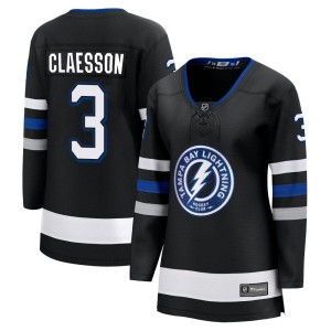 Fredrik Claesson Women's Fanatics Branded Tampa Bay Lightning Premier Black Breakaway Alternate Jersey